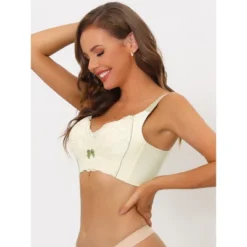 Allegra K Women's Wide Straps High Back Padded Lace Push Up Full Coverage Bralette -Allegra K GUEST 720140be f3eb 4c78 9128 fe6ffce24594