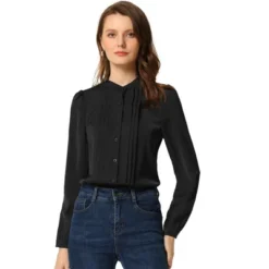 Allegra K Women's Elegant Stand Collar Long Sleeve Blouse -Allegra K GUEST 72727c1b 9fd0 433d a4f6 9400fddc9184