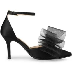 Allegra K Women's Bow Tie Ankle Strap Stiletto High Heels Pumps -Allegra K GUEST 7315aa42 b383 41ee a16d bbbe642db902