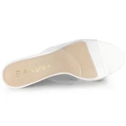 Allegra K Women's Clear Glitter Chunky Heels Slide Heel Sandals -Allegra K GUEST 733f65c8 1e0c 4e4c 9310 8c7edefa23e5