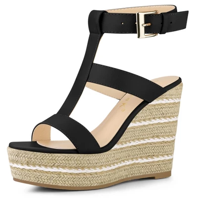 Allegra K Women's Espadrille Strappy Platform Wedges Sandals 9 Allegra K Women's Espadrille Strappy Platform Wedges Sandals - Image 9