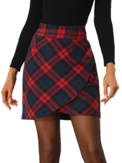 Allegra K Women's Plaid Elastic Waist Tulip Hem Tartan A-Line Skirts -Allegra K GUEST 73a3953c 4fa5 4fc5 a3cb a7bd5d6aa483
