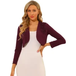 Allegra K Women's Elegant Long Sleeve Floral Lace Panel Knit Crop Cardigan Shrug -Allegra K GUEST 7467d67e f7f7 4a59 8ad8 ce7ee62db73c