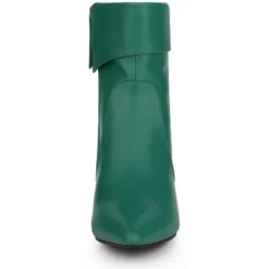 Allegra K Women's Kitten Heel Foldable Ankle Boot