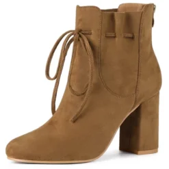 Allegra K Women's Round Toe Back Zipper Chunky Heel Ankle Boots -Allegra K GUEST 7534ed79 395d 4c0f a7a1 6e2400eaaefa