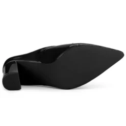 Allegra K Women's Pointed Toe Pearl Bow Chunky Heel Slides Mules -Allegra K GUEST 7558f5de 9b10 4bc6 bb0a 4643f539596b