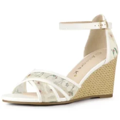 Allegra K Women's Floral Lace Mesh Wedges Sandals -Allegra K GUEST 75dbd9d5 c912 4fdb 91cb 7dbce013d085