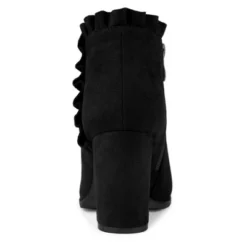 Allegra K Women's Ruffle Block Heel Ankle Boots -Allegra K GUEST 767f443e 4149 4f29 b550 406e6dce338f