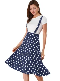 Allegra K Women's Vintage Polka Dots Midi Floral Suspender Skirt -Allegra K GUEST 76e78b92 7711 4a4c a9d0 b8402abf1e8d