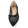 Allegra K Women's Pointed Toe Bow Rhinestone Mesh Ballerina Flats