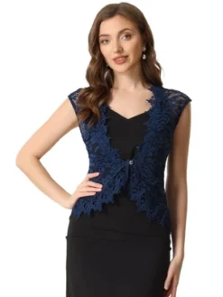 Allegra K Women's Wedding Guest Cap Sleeve Formal Sheer Floral Lace Shrug -Allegra K GUEST 77b48f77 2279 4053 bf42 a680f4eebd40