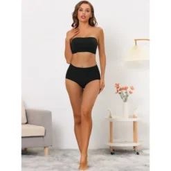 Allegra K Women's Wirefree Non-Slip Front Buckles Strapless Bandeau Bra And Panty Sets -Allegra K GUEST 77d2f419 9de1 45a6 ae65 549433294461