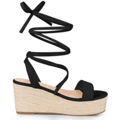 Allegra K Women's Lace Up Wedge Heel Platform Slingback Espadrilles Sandals -Allegra K GUEST 7858dad2 1002 497a a0f2 8cdf4b5cef35
