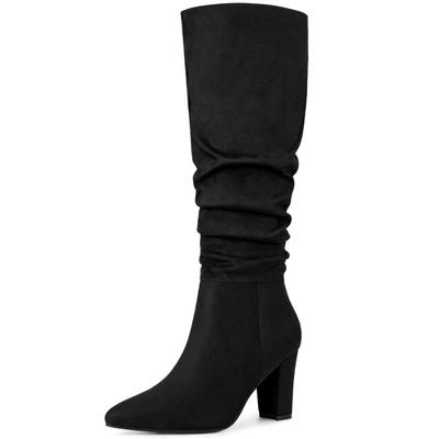 Allegra K Women's Pointed Toe Chunky Heel Knee High Boots 6 Allegra K Women's Pointed Toe Chunky Heel Knee High Boots - Image 6