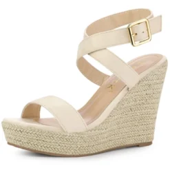 Allegra K Women's Slingback Crisscross Espadrille Wedges Heel Sandals -Allegra K GUEST 79514155 d9f1 4599 8771 914d259bb40c