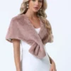 Allegra K Women's Retro Winter Bridal Wedding Cropped Faux Fur Shawls