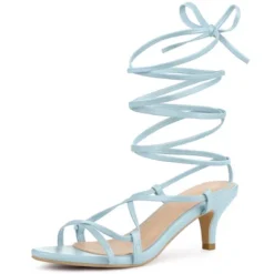 Allegra K Women's Strappy Lace Up Kitten Heels Sandals -Allegra K GUEST 79fdf7e1 91f2 40c1 8236 d6fd02d0c850