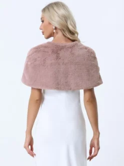 Allegra K Women's Retro Winter Bridal Wedding Cropped Faux Fur Shawls -Allegra K GUEST 7a39045c ab95 4431 b542 20add02a3551