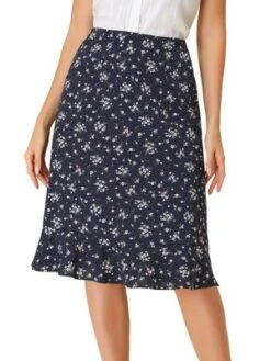 Allegra K Women's Floral Ruffle Elastic High Waist Button Flowy Split Midi Skirt -Allegra K GUEST 7a5649db 8bee 4b3c bd4f a8994ae7f945