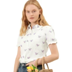 Allegra K Women's Frilled Top Peter Pan Collar Blossoms Floral Print Blouse Shirt 12 Allegra K Women's Frilled Top Peter Pan Collar Blossoms Floral Print Blouse Shirt -Allegra K GUEST 7a7863cd 5225 4786 8019 ce1278efc293