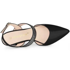 Allegra K Women's Pointed Toe Rhinestone Slingback Stiletto Heel Pumps -Allegra K GUEST 7aa83e9a 0b4c 4e69 a699 91d448902892