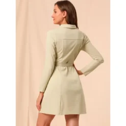 Allegra K Women's Half Placket Long Sleeve Casual Shirt Dress With Belt -Allegra K GUEST 7b5493fa 5f89 4208 82ed c078a18a8d5f