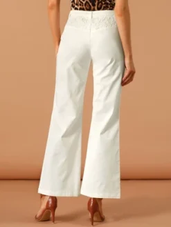 Allegra K Women's Bell Bottom Long High Waist Elegant Work Trousers -Allegra K GUEST 7ccb465a 1ca6 4168 82ee 02aaa6b2f7f0