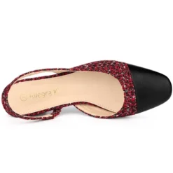 Allegra K Women's Plaid Cap Toe Slingback Chunky Heel Pumps -Allegra K GUEST 7ce21972 58f2 429b 9931 a38803d50a15