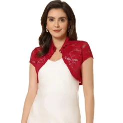 Allegra K Women's Lace Stand Collar Short Sleeves Elegant Shrug -Allegra K GUEST 7de29909 c928 4cb9 b3b3 686b94a431d6