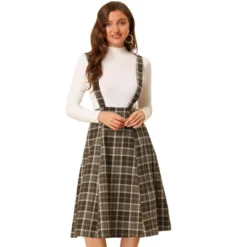Allegra K Women's Vintage Plaid A-Line Tartan Suspender Midi Skirt -Allegra K GUEST 7ea35a27 2409 4ca0 980f 2aef03d7a895