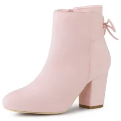 Allegra K Women's Round Toe Block Heel Back Zipper Ankle Boots -Allegra K GUEST 7f417ac5 a8db 4265 b578 7fca69d8f762