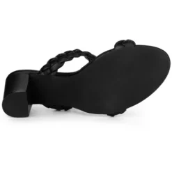 Allegra K Women's Braided Heeled Slip On Chunky Heel Slide Sandals -Allegra K GUEST 7f8e03c7 bc24 485b a4ee 2d65098919ad