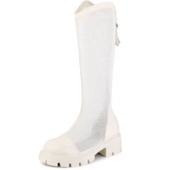 Allegra K Women's Mesh Round Toe Back Zip Chunky Heels Knee High Boots 15 Allegra K Women's Mesh Round Toe Back Zip Chunky Heels Knee High Boots -Allegra K GUEST 821ce6fc 6356 437a a367 1db92e06934a