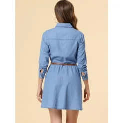 Allegra K Women's Button Down Belted Pleated Flare A-line Denim Shirt Dress 14 Allegra K Women's Button Down Belted Pleated Flare A-line Denim Shirt Dress -Allegra K GUEST 825bc374 f7a2 43d7 b2e4 861586d8a5be