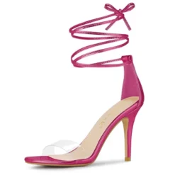 Allegra K Women's Clear Strap Stiletto Heel Lace Up Heels Sandals -Allegra K GUEST 827c4268 7be3 46ab 95fe 5542bda1829e