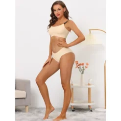 Allegra K Women's Wireless Pullover U Neck No Show Smooth Stretch Bra And Panty Set -Allegra K GUEST 84fd6c91 bfc2 42fe ad47 3047d4519ffe