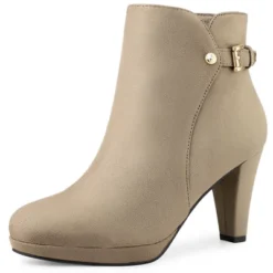 Allegra K Women's Platform Side Zippers Chunky Heel Ankle Boots -Allegra K GUEST 8561fc4b ead9 40c0 9392 26223ae6a29b