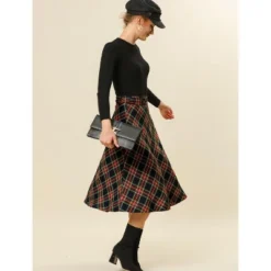 Allegra K Women's Tartan Plaid High Waist Belted Vintage A-Line Midi Skirt 15 Allegra K Women's Tartan Plaid High Waist Belted Vintage A-Line Midi Skirt -Allegra K GUEST 868a6adf 8cf4 44e6 ab4e 388fda64ec9f