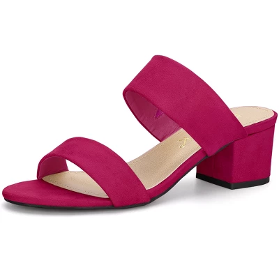 Allegra K Women's Block Heel Dual Straps Slide Sandals 18 Allegra K Women's Block Heel Dual Straps Slide Sandals - Image 18