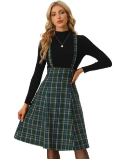Allegra K Women's Plaid Midi Tartan Pinafore Skirt -Allegra K GUEST 87c7ce5c 23bc 4bbb b66d e9e57a85de2b