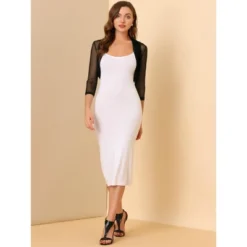 Allegra K Women's Semi Sheer Elegan Long Sleeves Bolero Shrug Tops -Allegra K GUEST 880f6632 b493 4d4d 8d4c b2be7aed782b