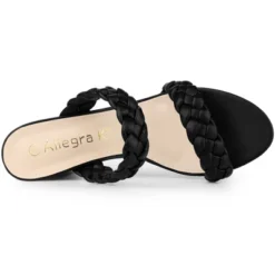 Allegra K Women's Braided Heeled Slip On Chunky Heel Slide Sandals -Allegra K GUEST 88104f21 5ee5 4e8b b1cd 03c59d2761c9