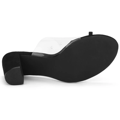 Allegra K Women's Ring Clear Chunky Heels Slide Heel Sandals 5 Allegra K Women's Ring Clear Chunky Heels Slide Heel Sandals - Image 5