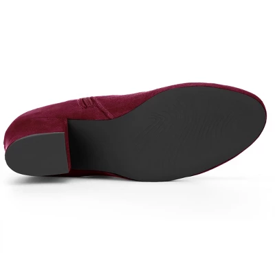 Allegra K Women Round Toe Side Zipper Block Heel Ankle Boots 4 Allegra K Women Round Toe Side Zipper Block Heel Ankle Boots - Image 4