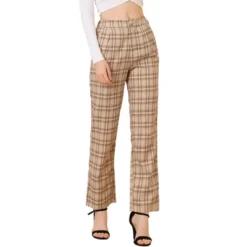 Allegra K Women's Plaid Elastic Waist Casual Work Office Long Trousers -Allegra K GUEST 8a918a31 8973 4418 b697 cd34d8a87b53