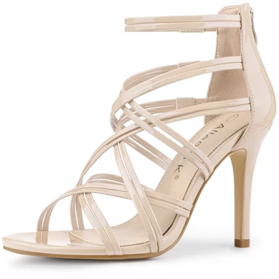 Allegra K Women's Open Toe Strappy Stiletto Heel Lace Up Sandals 7 Allegra K Women's Open Toe Strappy Stiletto Heel Lace Up Sandals - Image 7