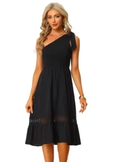 Allegra K Womens' One Shoulder Sleeveless Smocked Summer Dress -Allegra K GUEST 8ae5bdb7 6f39 418e 8f95 998f3848c7c7