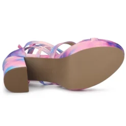 Allegra K Women's Tie Dye Platform Chunky Heel Lace Up Sandals -Allegra K GUEST 8b174f34 5f50 461e 8423 4a6117fcdf7c