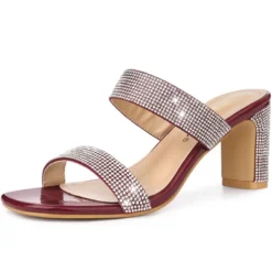 Allegra K Women's Rhinestone Chunky Slide Heel -Allegra K GUEST 8c099291 5513 4999 8aa0 283d546d9a3e