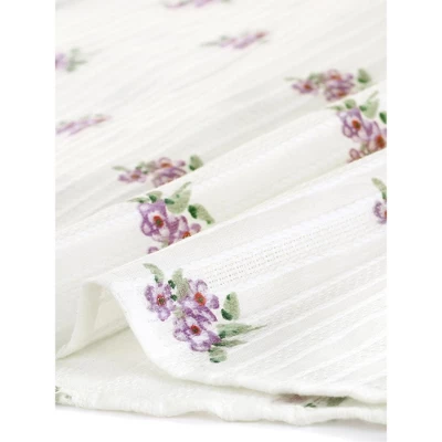 Allegra K Women's Frilled Top Peter Pan Collar Blossoms Floral Print Blouse Shirt 5 Allegra K Women's Frilled Top Peter Pan Collar Blossoms Floral Print Blouse Shirt - Image 5